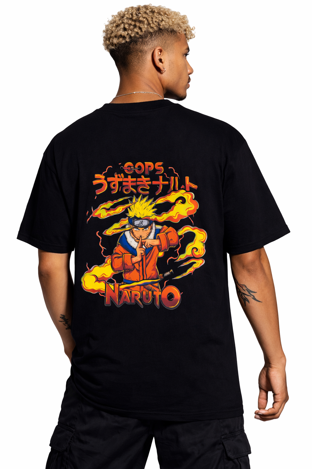 Naruto Fire Black Oversized T-Shirt